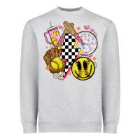 Heather Grey retro softball Heavyweight Sweatshirt - JahusDesignShop