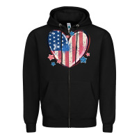 Black usa heart Zipper Hoodie - MaliasSmallBusiness