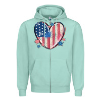 Usa Heart Zipper Hoodie | Teevron