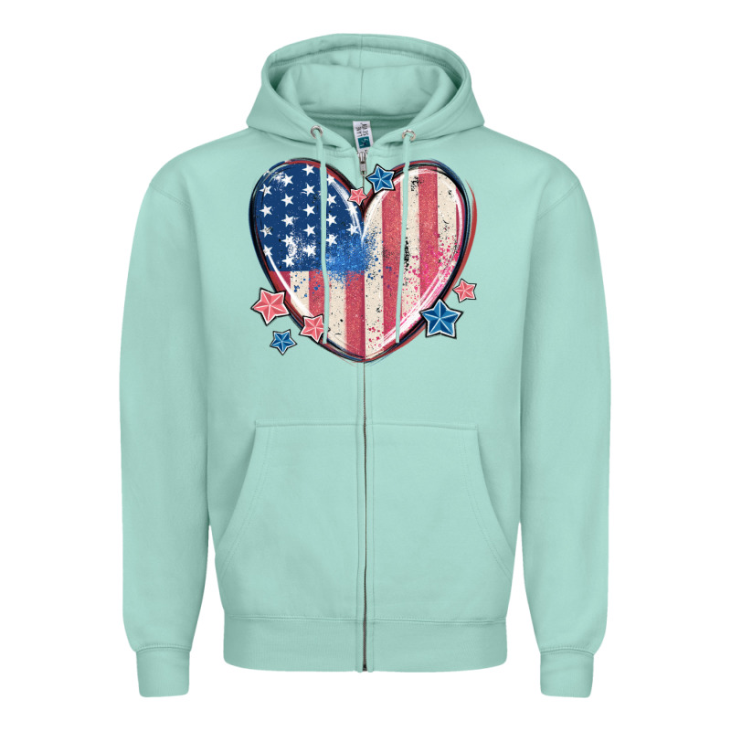 Usa Heart Zipper Hoodie by MaliasSmallBusiness | Teevron