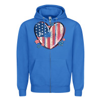 True Royal usa heart Zipper Hoodie - MaliasSmallBusiness