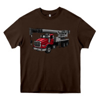 Chocolate Brown crane truck Heavy Core Tee - Artiststas