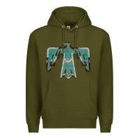 Army Green Cowhide Aztec Thunderbird Premium Hoodie - Bettercallsaul
