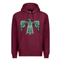 Burgundy Cowhide Aztec Thunderbird Premium Hoodie - Bettercallsaul