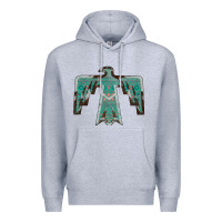 Heather Grey Cowhide Aztec Thunderbird Premium Hoodie - Bettercallsaul