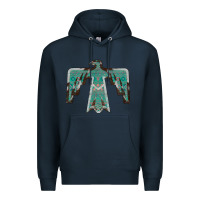 Navy Cowhide Aztec Thunderbird Premium Hoodie - Bettercallsaul