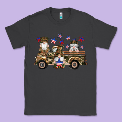 Camouflage Gnomes American Flag Star Truck Classic Tee Designed By Artiststas