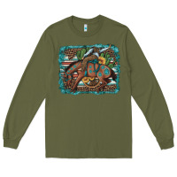 Army Green bucking bronco cowboy rodeo cactus and sunflowers Long Sleeve Tee - Artiststas