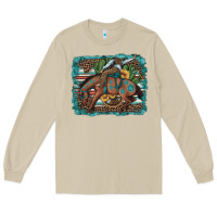 Mushroom bucking bronco cowboy rodeo cactus and sunflowers Long Sleeve Tee - Artiststas