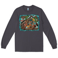 Smoke bucking bronco cowboy rodeo cactus and sunflowers Long Sleeve Tee - Artiststas