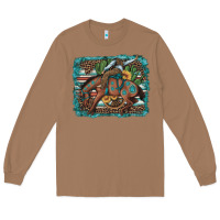 Toasted Coconut bucking bronco cowboy rodeo cactus and sunflowers Long Sleeve Tee - Artiststas