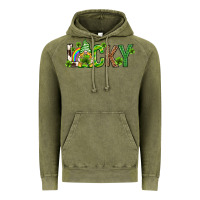 Vintage Olive Love horseshoe St. Patrick's Day Vintage Hoodie - Neo Western