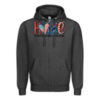 Charcoal Heather home of the free because of the brave Zipper Hoodie - MaliasSmallBusiness