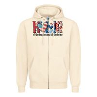 Sandshell home of the free because of the brave Zipper Hoodie - MaliasSmallBusiness