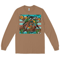 Toasted Coconut bucking bronco cowboy rodeo cactus and sunflowers Long Sleeve Tee - Artiststas