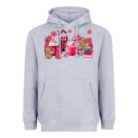 Heather Grey pink gingerbread coffee Heavyweight Hoodie - MaliasSmallBusiness