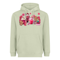 Matcha pink gingerbread coffee Heavyweight Hoodie - MaliasSmallBusiness