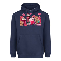 Navy pink gingerbread coffee Heavyweight Hoodie - MaliasSmallBusiness