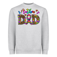 Heather Grey rainbow colors autism dad Heavyweight Sweatshirt - AdoDesignShop