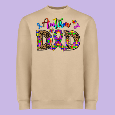 Rainbow Colors Autism Dad Heavyweight Sweatshirt Designed By Adodesignshop