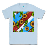 Dusty Blue western 4th of july seamless pattern Classic Tee - BundleAndBundleShop