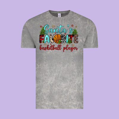 Santa S Favorite Basketball Player Vintage Tee Designed By Jahusdesignshop