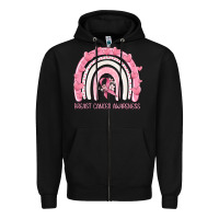 Black breast cancer  awareness rainbow Zipper Hoodie - MaliasSmallBusiness