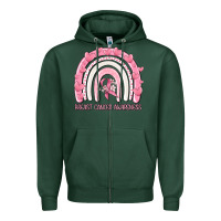 Sports Green breast cancer  awareness rainbow Zipper Hoodie - MaliasSmallBusiness