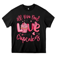 Black all you need is love and cupcakes valentines day Heavy Core Tee - MaliasSmallBusiness