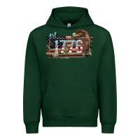 Forest Green Eat. 1776 eagle 4th of july Urban Hoodie - HowdyJamesFarm