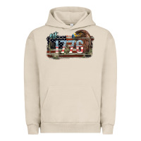 Pigment French Oak Eat. 1776 eagle 4th of july Urban Hoodie - HowdyJamesFarm