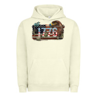 Pigment Pistachio Eat. 1776 eagle 4th of july Urban Hoodie - HowdyJamesFarm
