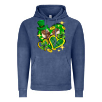 Vintage Denim St. Patrick's Day lucky heart Vintage Hoodie - Neo Western