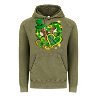 Vintage Olive St. Patrick's Day lucky heart Vintage Hoodie - Neo Western