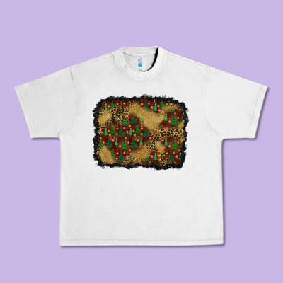 Christmas Trees And Leopard Background Urban Heavy Tee Designed By Bundleandbundleshop