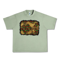 Oil Green christmas trees and leopard background Urban Heavy Tee - BundleAndBundleShop
