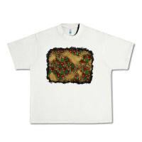 Pistachio christmas trees and leopard background Urban Heavy Tee - BundleAndBundleShop
