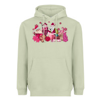 Matcha pink santa coffee Heavyweight Hoodie - MaliasSmallBusiness
