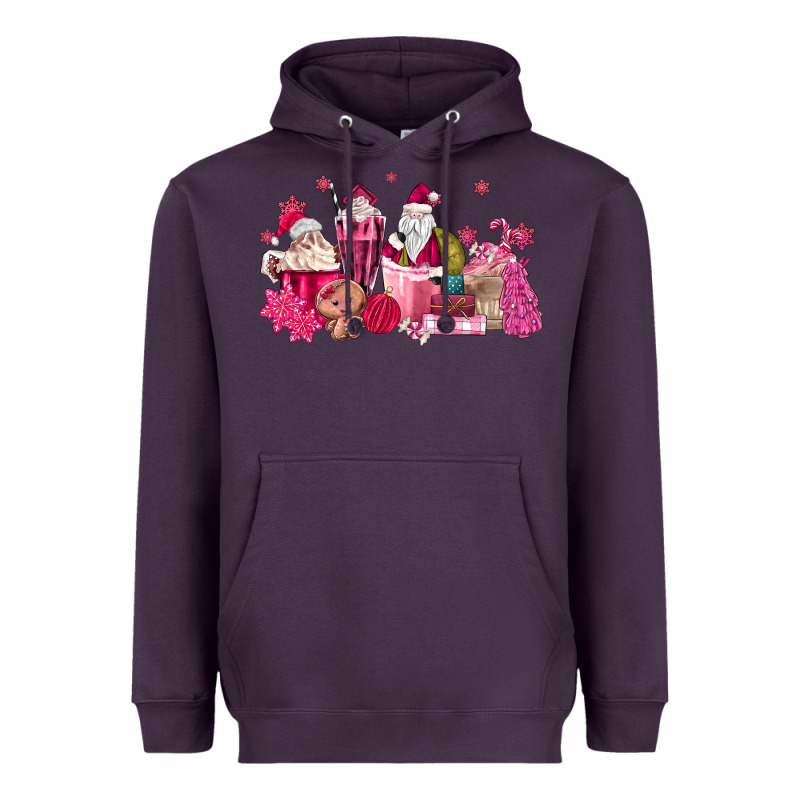 Pink Santa Coffee Heavyweight Hoodie by MaliasSmallBusiness | Teevron