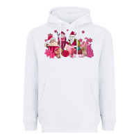 White pink santa coffee Heavyweight Hoodie - MaliasSmallBusiness