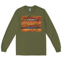 Army Green leopard serape background Long Sleeve Tee - AdoDesignShop