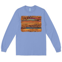 Colony Blue leopard serape background Long Sleeve Tee - AdoDesignShop