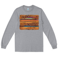 Heather Grey leopard serape background Long Sleeve Tee - AdoDesignShop