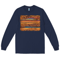 Navy leopard serape background Long Sleeve Tee - AdoDesignShop