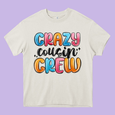 Crazy Cousin Crew Heavy Core Tee Designed By Maliassmallbusiness