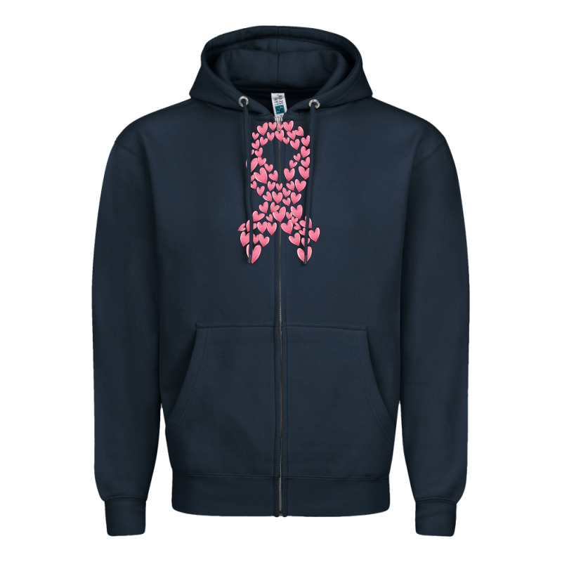 Breast Cancer Ribbon Zipper Hoodie by MaliasSmallBusiness | Teevron