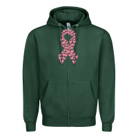 Sports Green breast cancer ribbon Zipper Hoodie - MaliasSmallBusiness