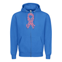 True Royal breast cancer ribbon Zipper Hoodie - MaliasSmallBusiness
