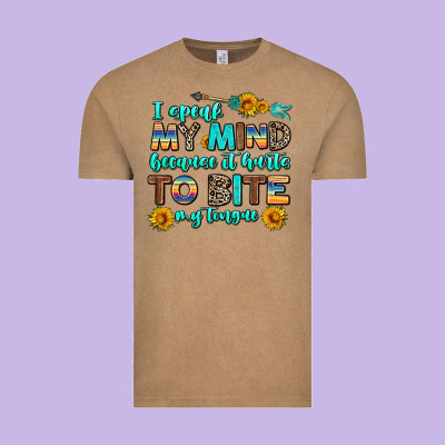 I Speak My Mind Because It Hurts To Bite My Tongue Vintage Tee Designed By Adodesignshop