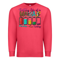 Cardinal Battery Life Of A Mama Premium Sweatshirt - BundleAndBundleShop
